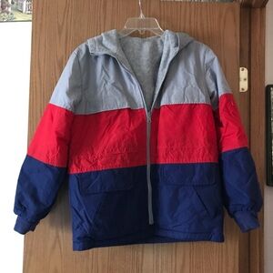 Tricolor Columbia winter jacket w/hood